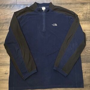The North Face 1/4 Zip Blue Pullover Fleece Lightweight TKA 100 Men's Size XL
